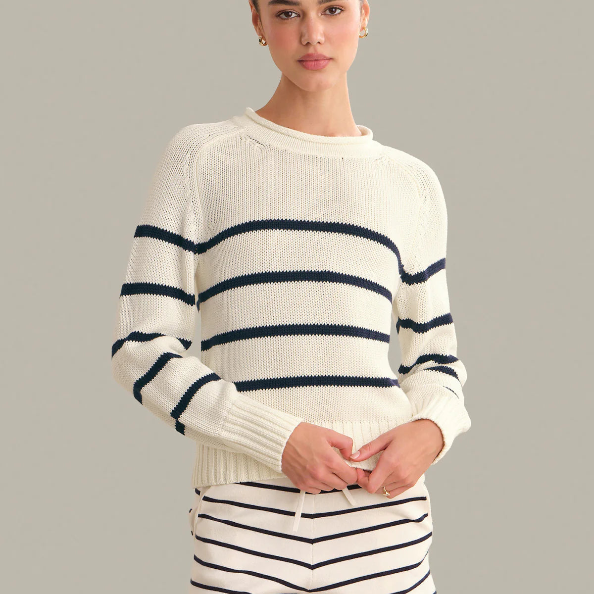 Saddle Shoulder Stripe Crew