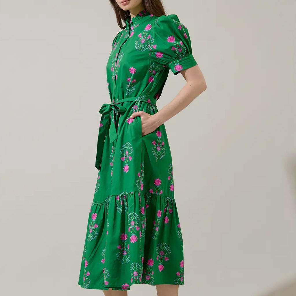 Saura Floral Giles Button Up Midi