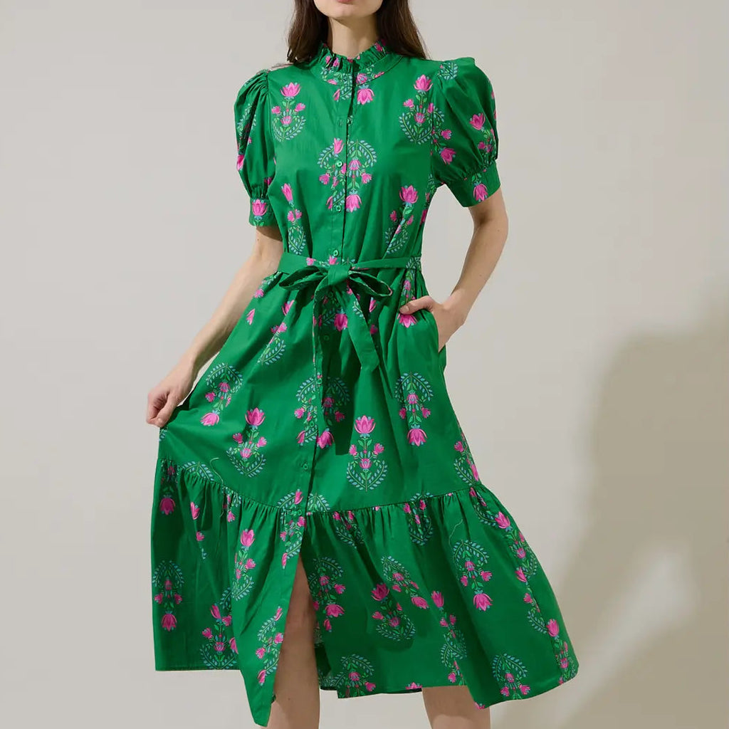 Saura Floral Giles Button Up Midi