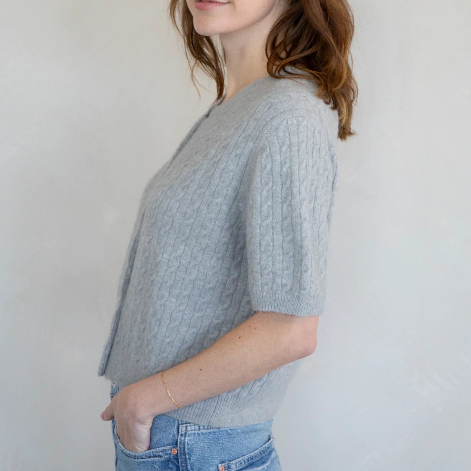 Sawyer Cable Knit Short Sleeve Cardigan
