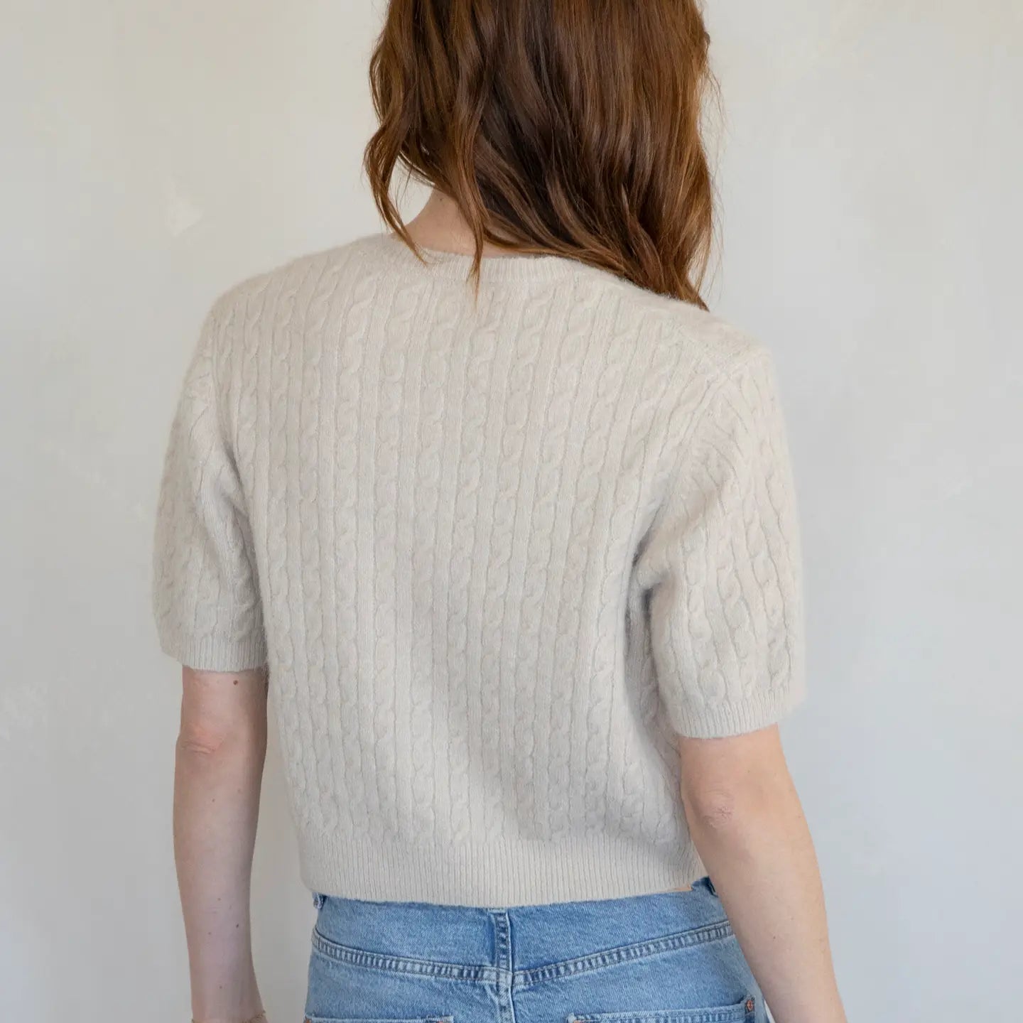 Sawyer Cable Knit Short Sleeve Cardigan