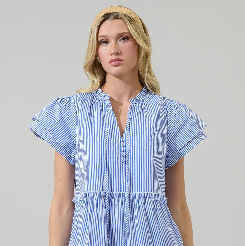 Shera Striped Empire Tiered Mini