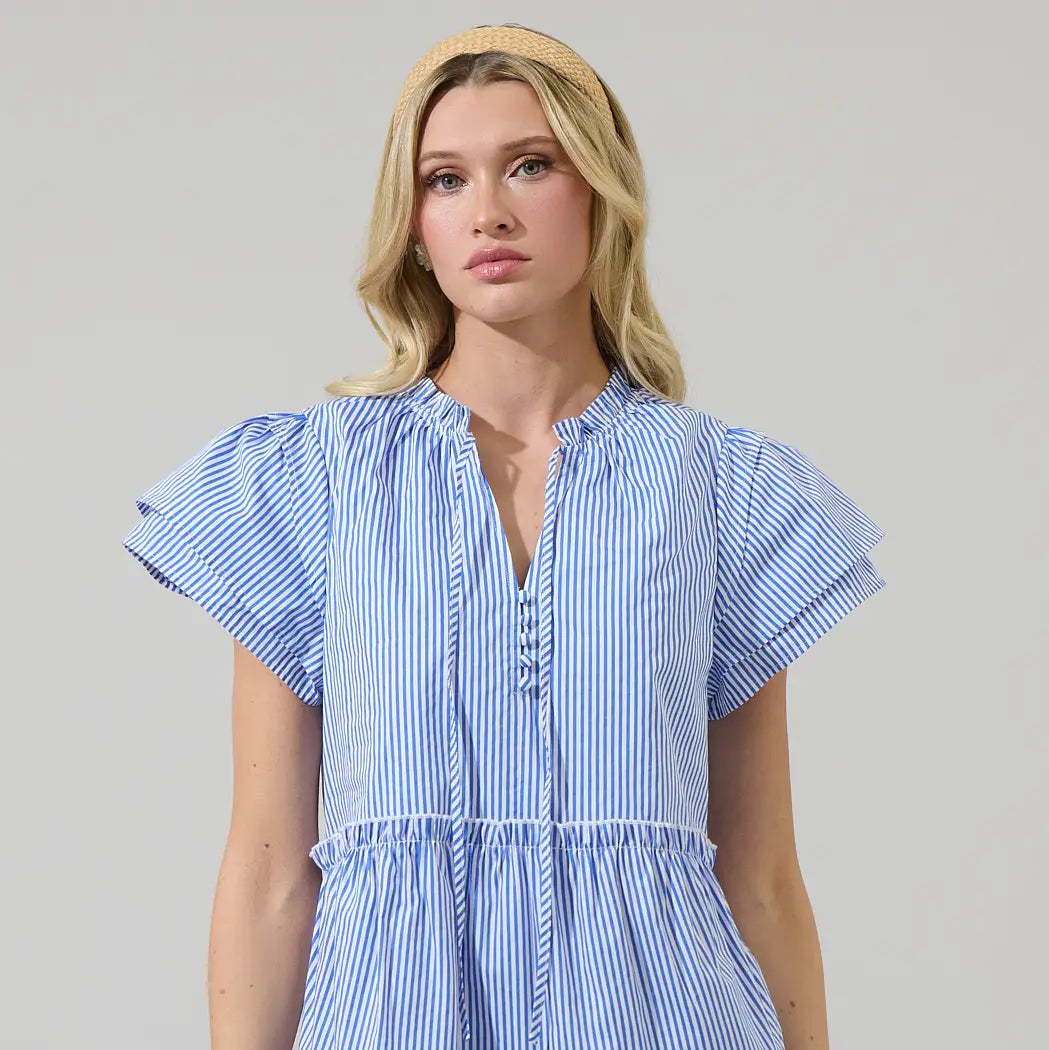 Shera Striped Empire Tiered Mini