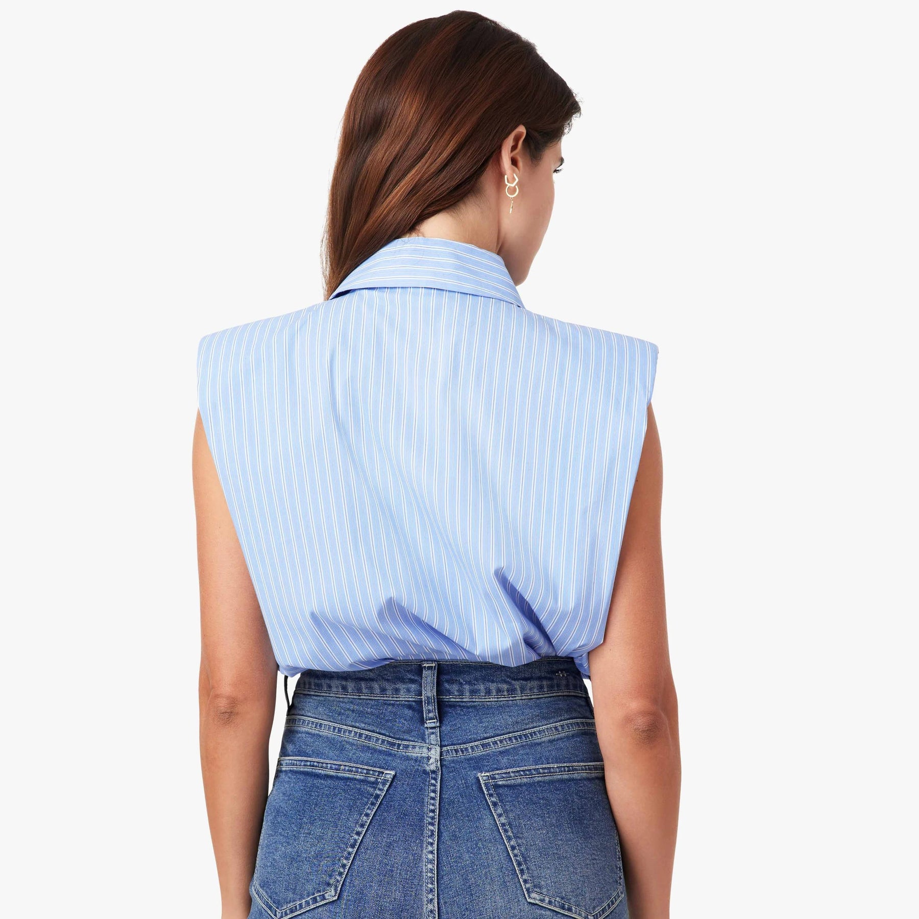 Sleeveless Shoulder Pad Shirt