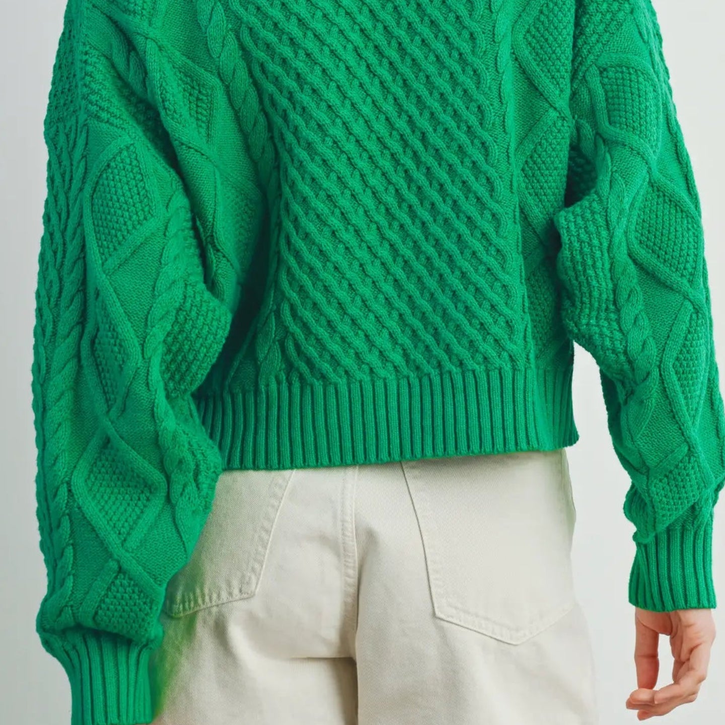 Solid Cable Knit Pullover