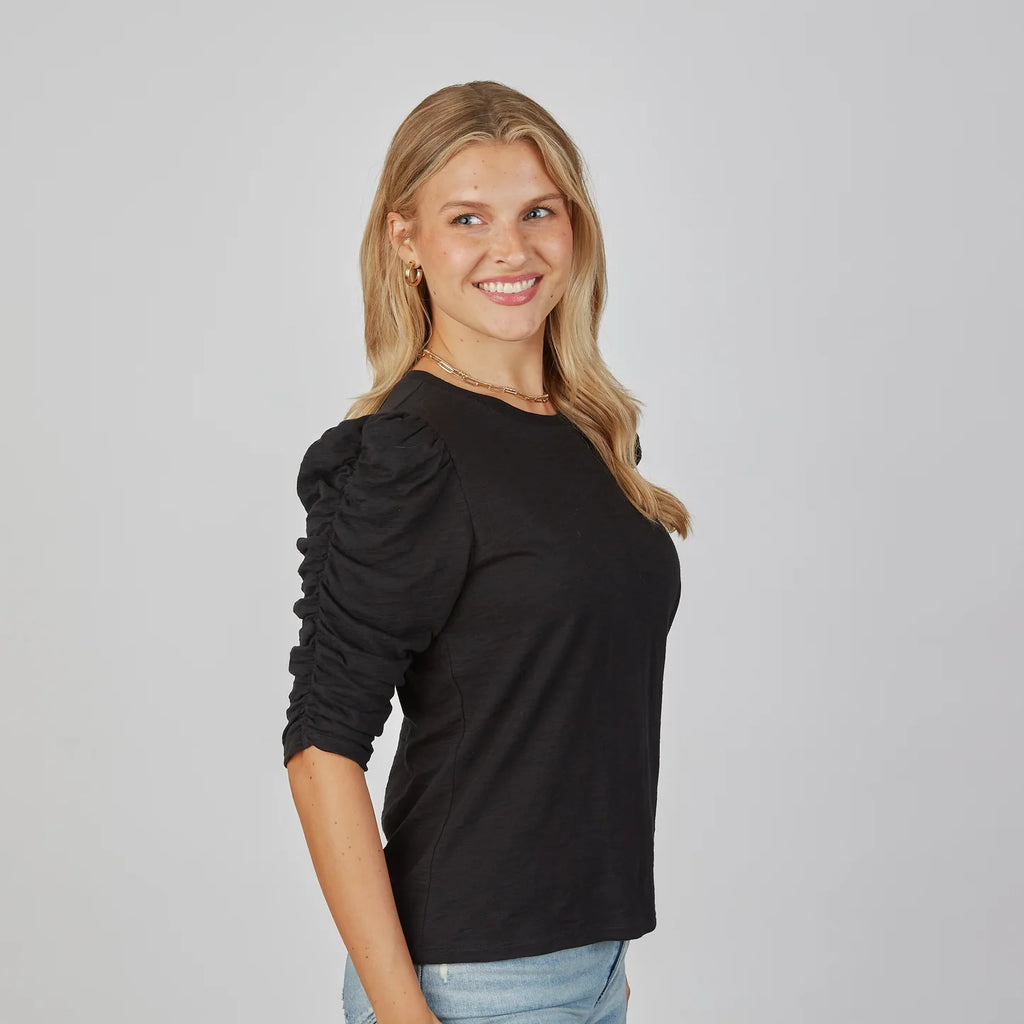 Erin Gray Sophie Ruched Elbow Length Tee