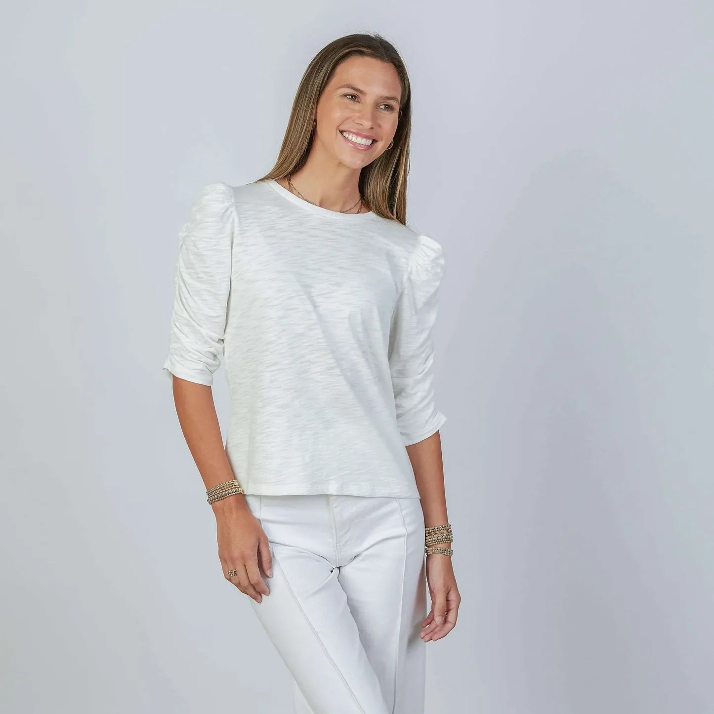 Sophie Ruched Elbow Length Tee