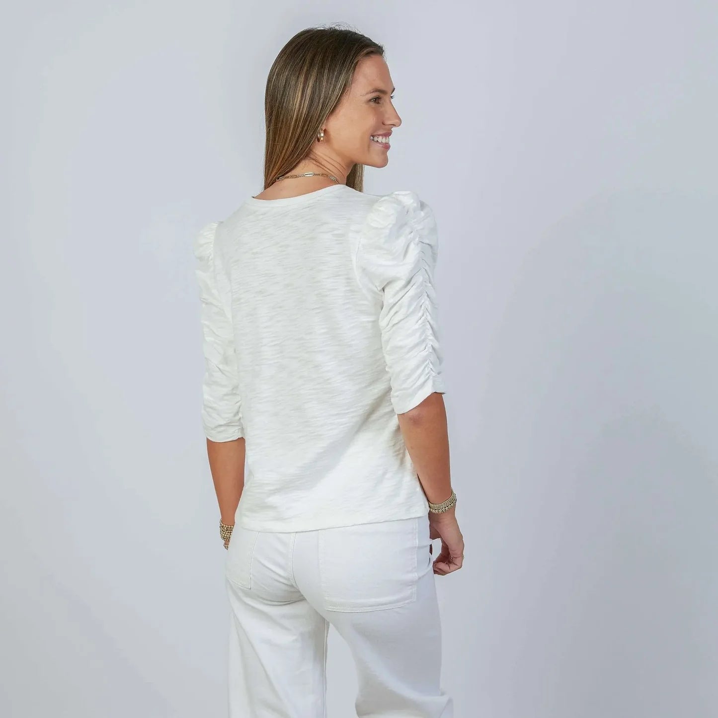 Sophie Ruched Elbow Length Tee