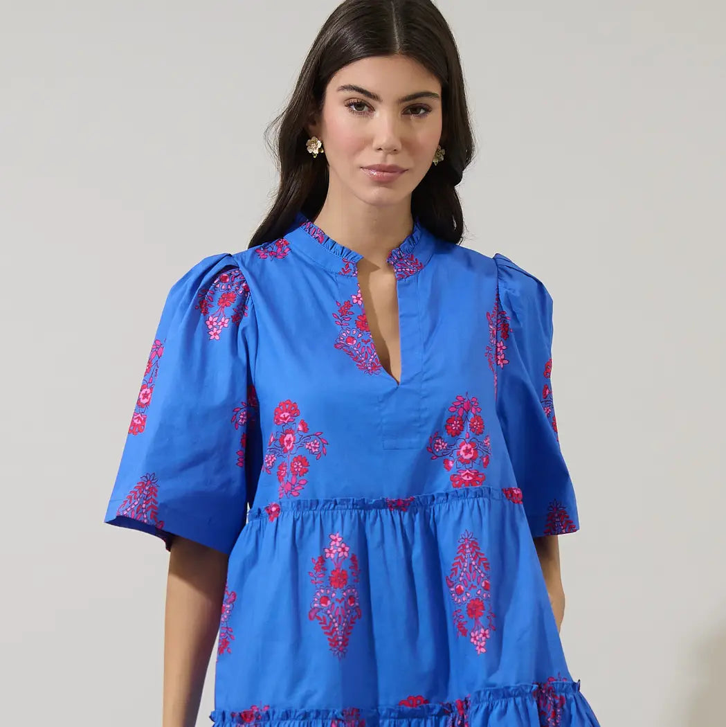 Shayna Floral Dixie Split Neck Shift Dress Secondary image