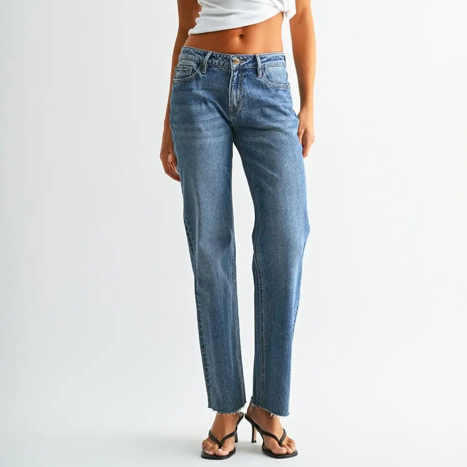 Mica Mid Rise Straight Leg Jean