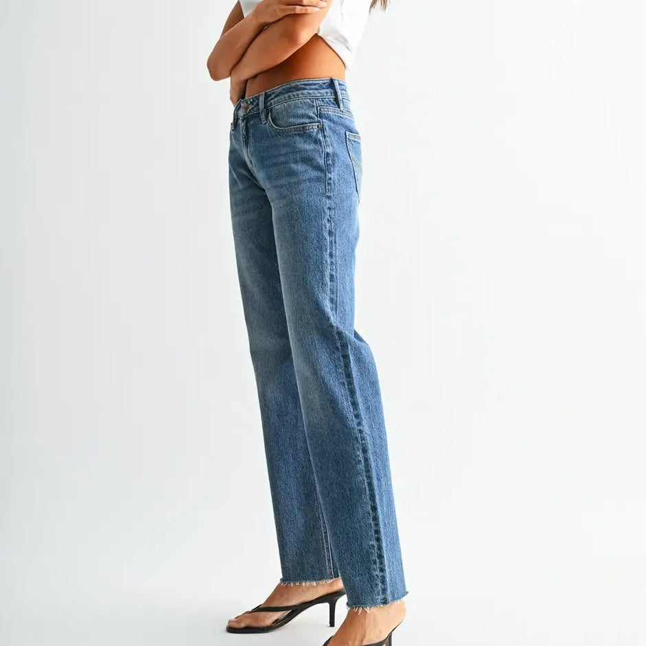 Mica Mid Rise Straight Leg Jean