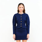 Stassi Long Sleeve Button Knit Top