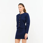 Stassi Long Sleeve Button Knit Top