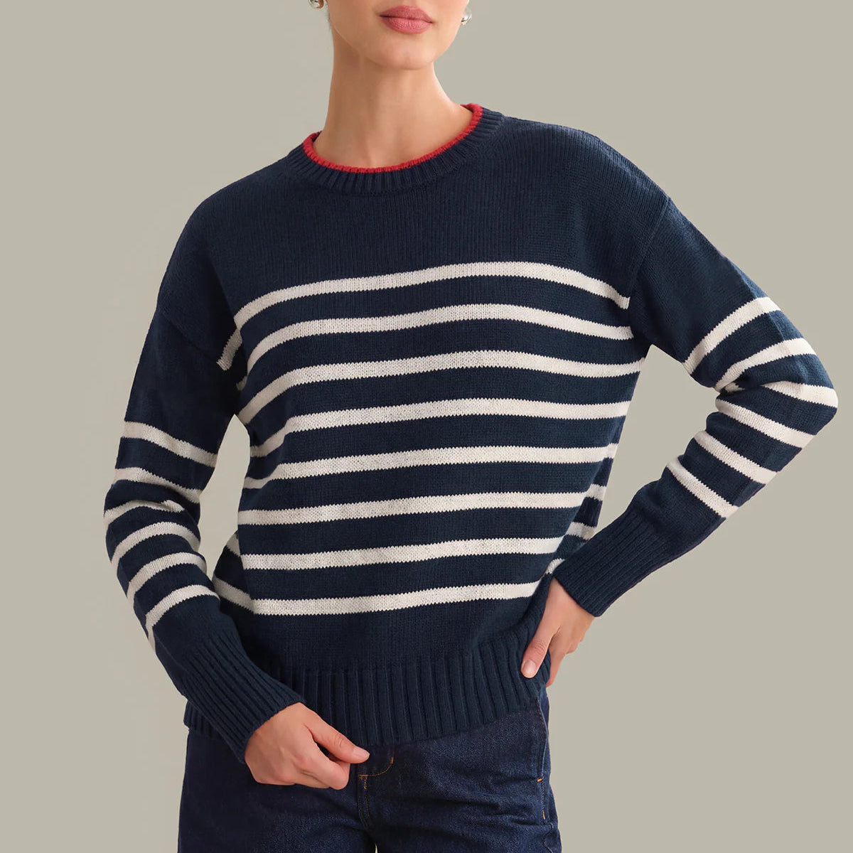 Sterling Stripe Crew Neck Sweater Main image