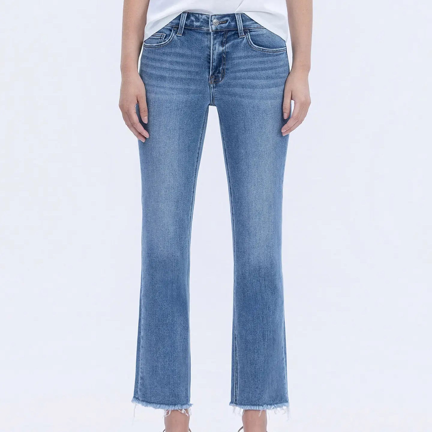 Vervet Mid Rise Cropped Straight Jeans