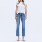 Vervet Mid Rise Cropped Straight Jeans