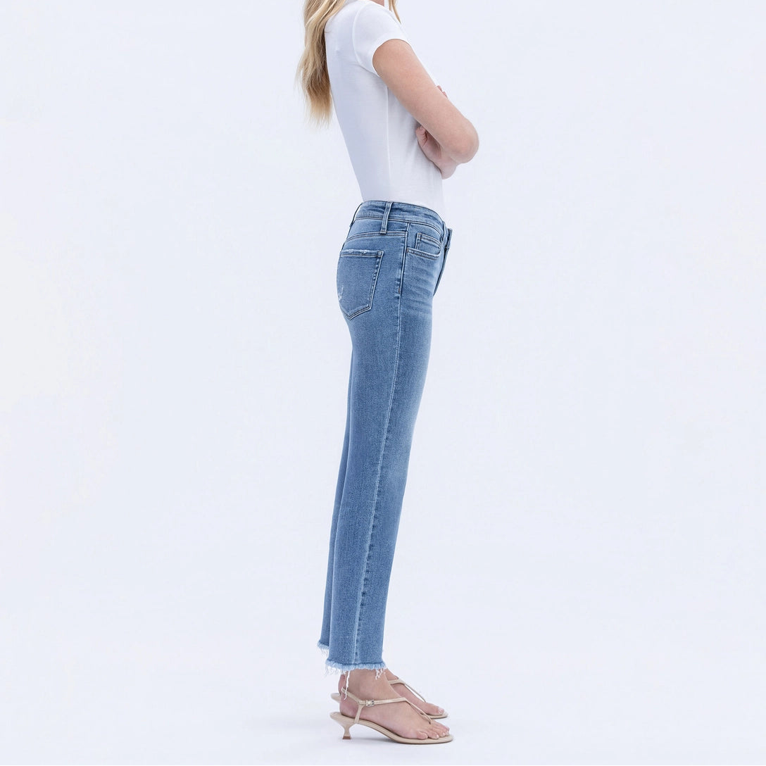 Vervet Mid Rise Cropped Straight Jeans