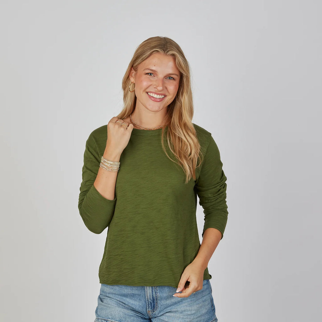 Erin Gray Relaxed Crew With Stripe