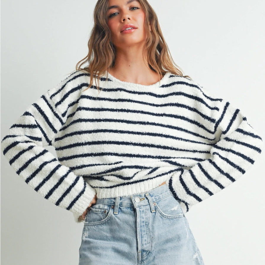 Basic Striped Knit Sweater