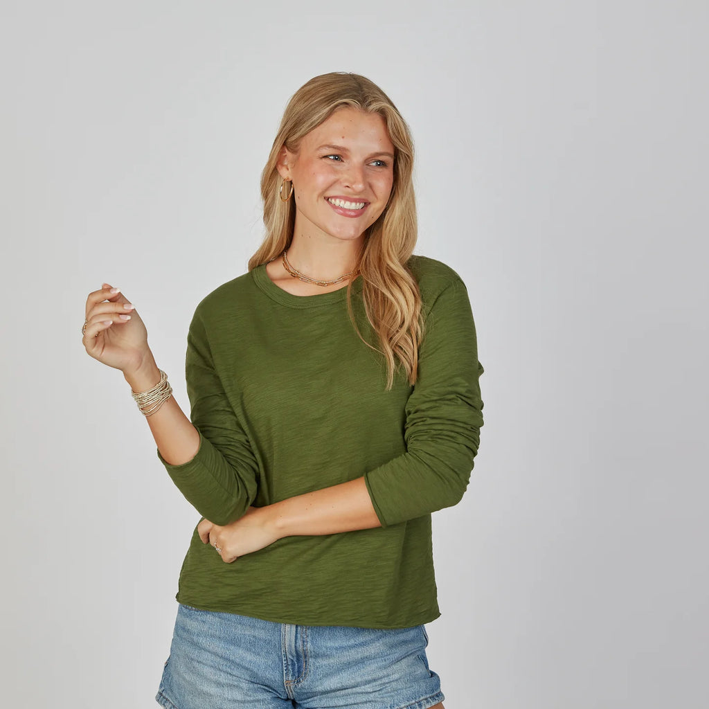 Erin Gray Relaxed Crew With Stripe
