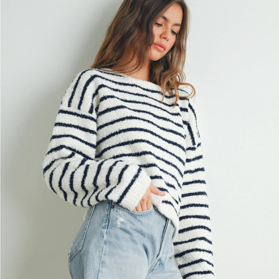 Basic Striped Knit Sweater