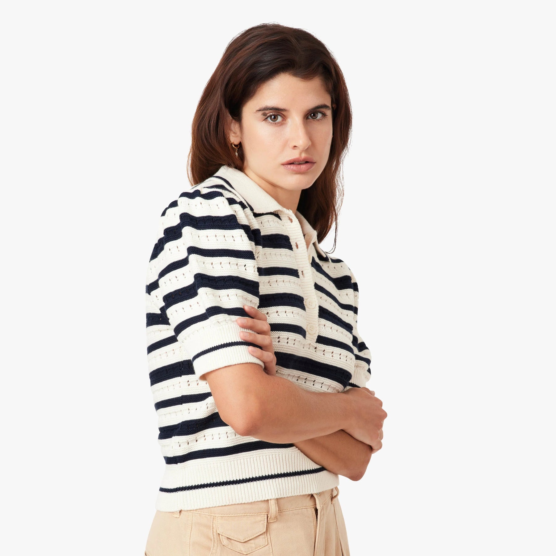 Striped Polo Sweater