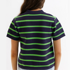 Summer Camp Striped Short Sleeve Collared Cardigan Sweater