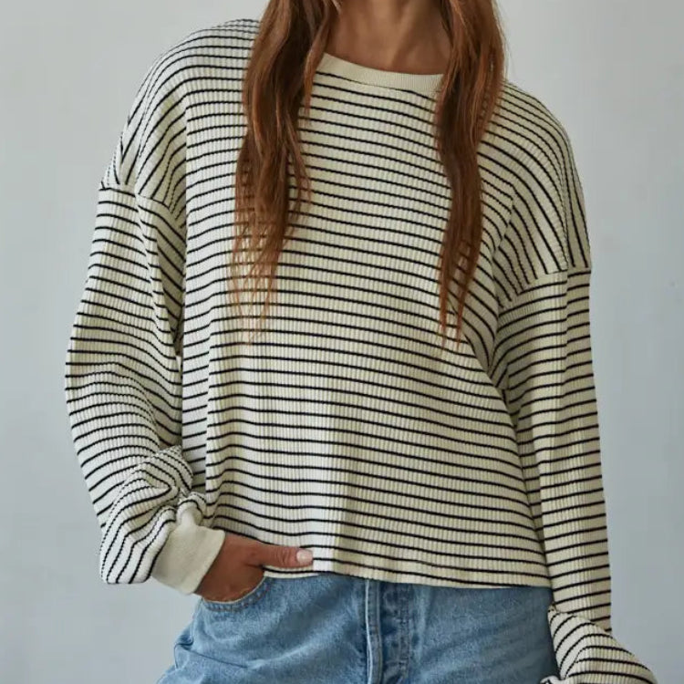 Sunday Stroll Striped Cotton Crew