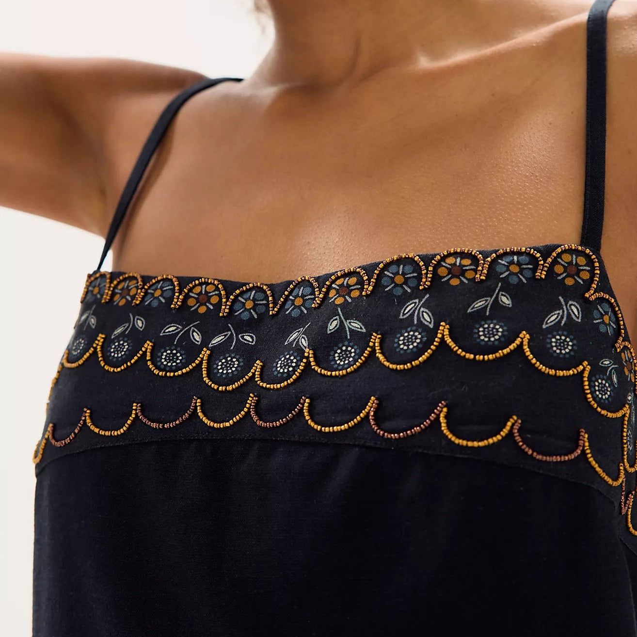 Free People Sunspell Mini Dress Black Combo / S