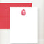 Pink PHL hoodie sweatshirt with white text displayed on white background for note card set