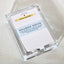 Clear acrylic holder containing stack of teacher note cards with pencil and apple design, labeled 'A Note From Your Teacher'