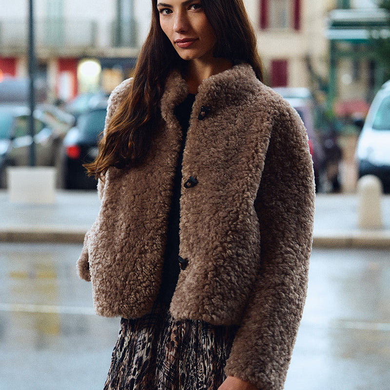 Teddy Collarless Jacket