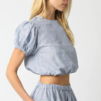 Aleah Cropped Linen Top