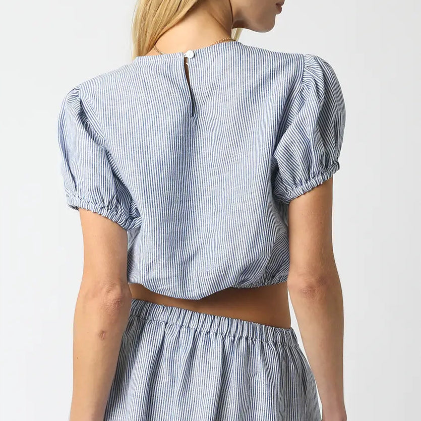Aleah Cropped Linen Top