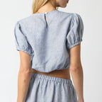 Aleah Cropped Linen Top