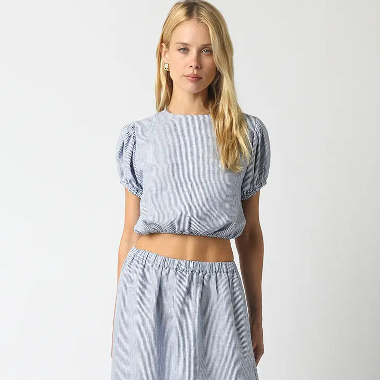 Aleah Cropped Linen Top