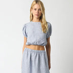 Aleah Cropped Linen Top