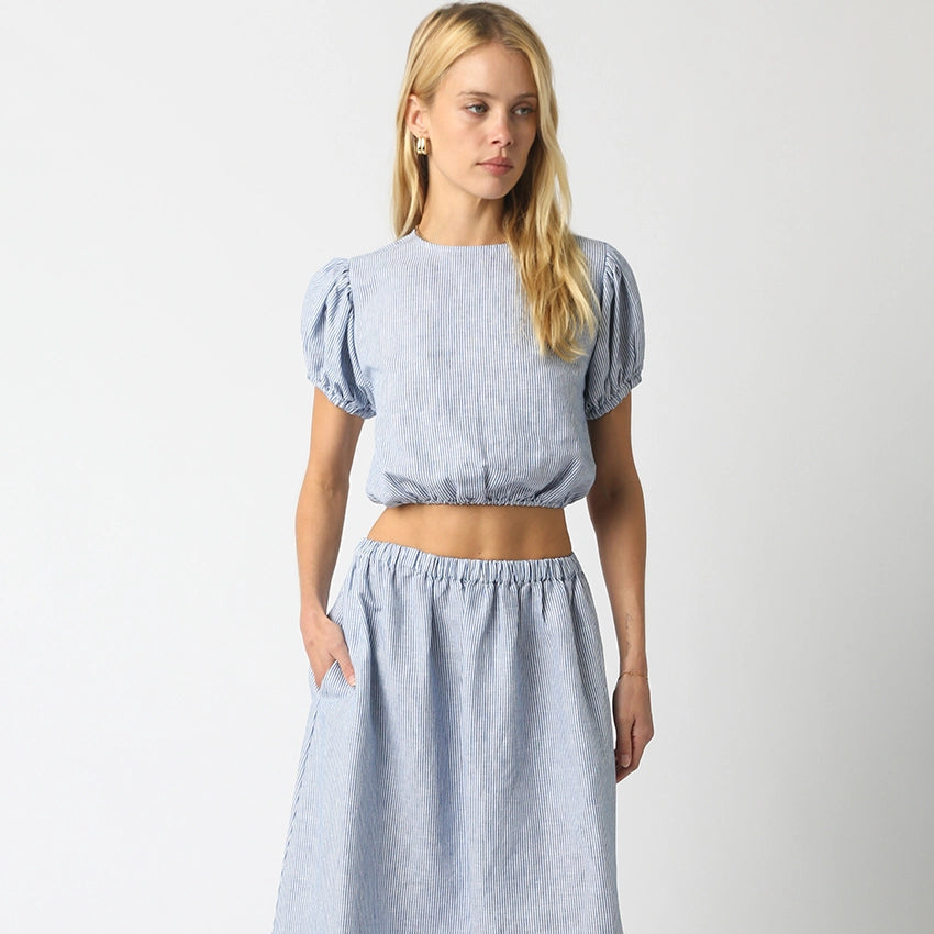 Aleah Cropped Linen Top