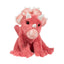 Tracie Pink Dino plush toy: soft pink stuffed dinosaur with white belly, horns, and spikes, featuring black eyes and white n…