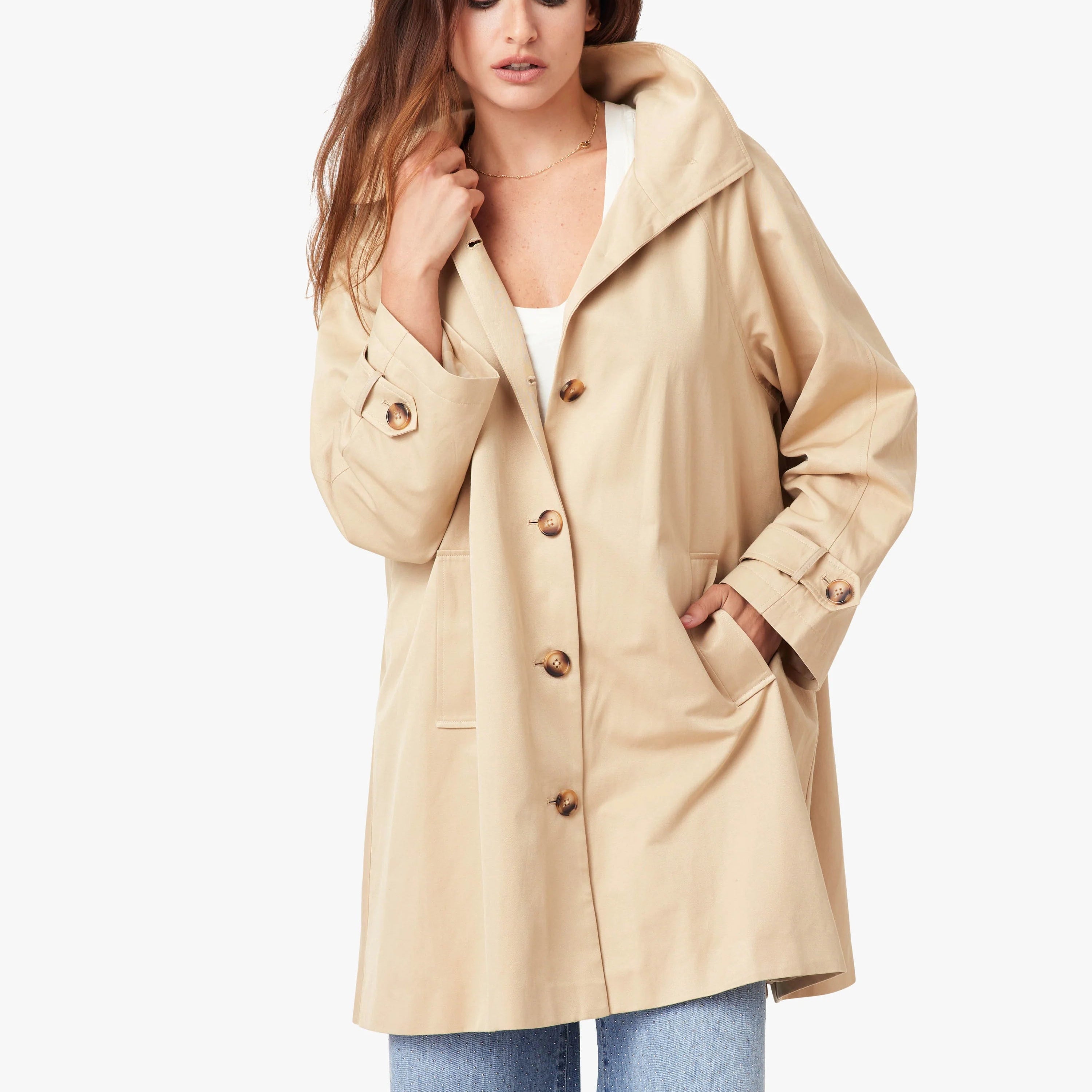 High Neck Trench Coat