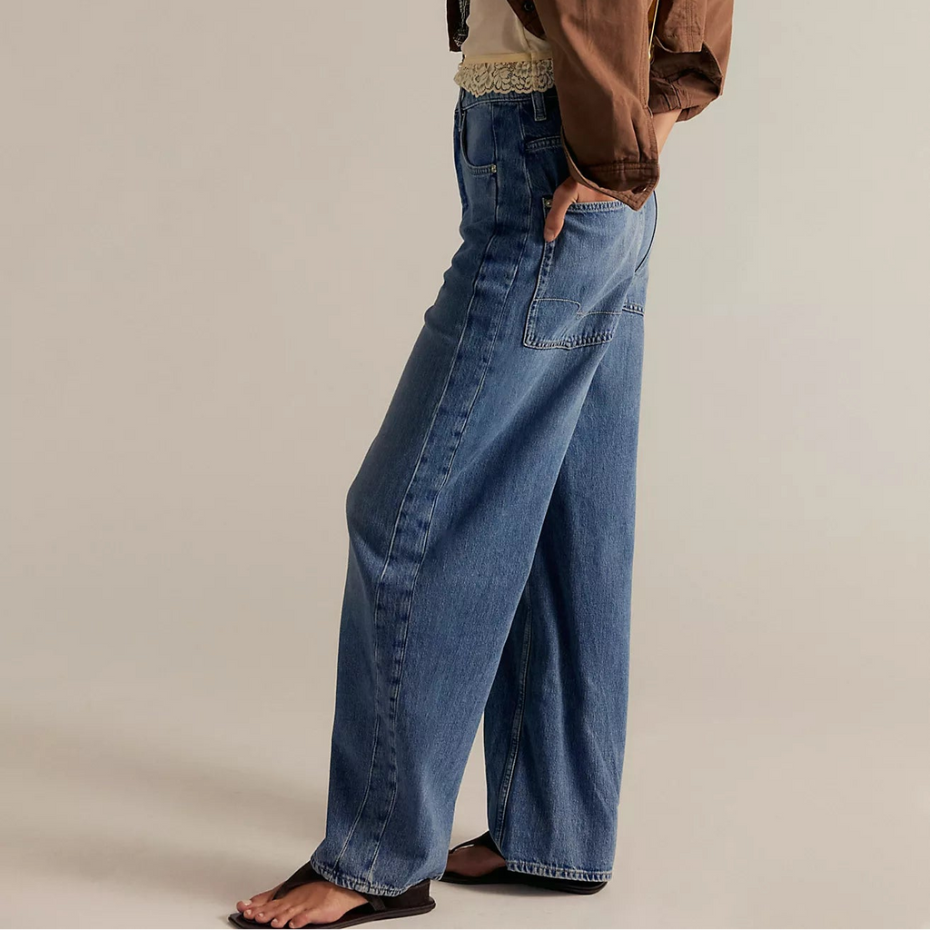 Free People Truro Baggy Puddle Jeans