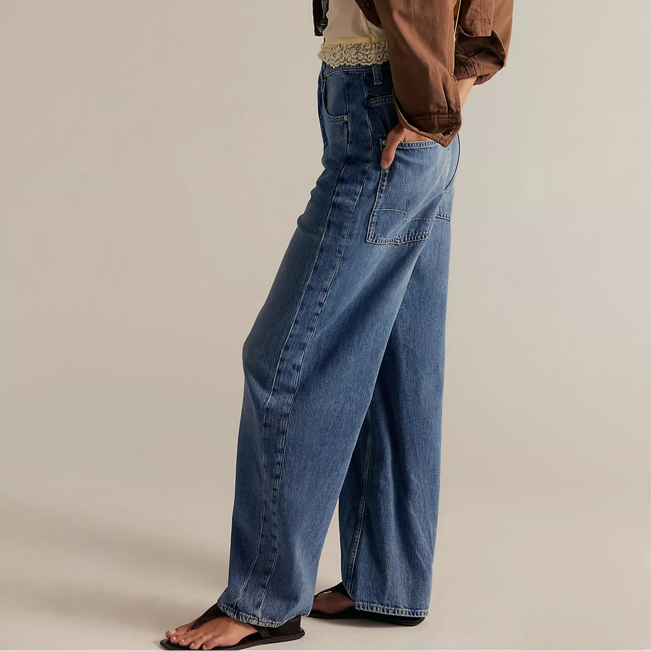 Free People Truro Baggy Puddle Jeans