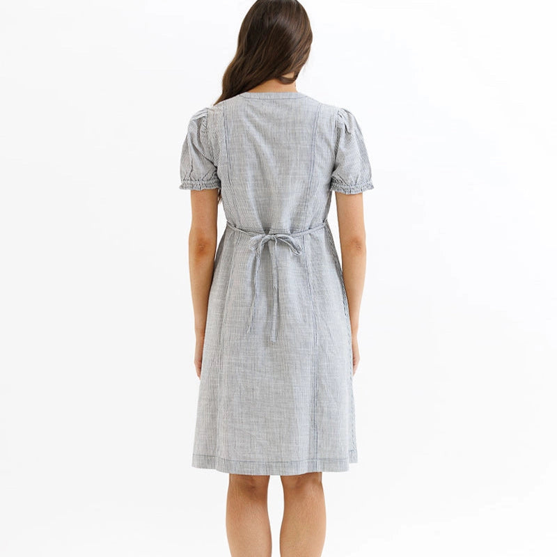 Tuxedo Pinstripe Ruffle Dress Secondary image