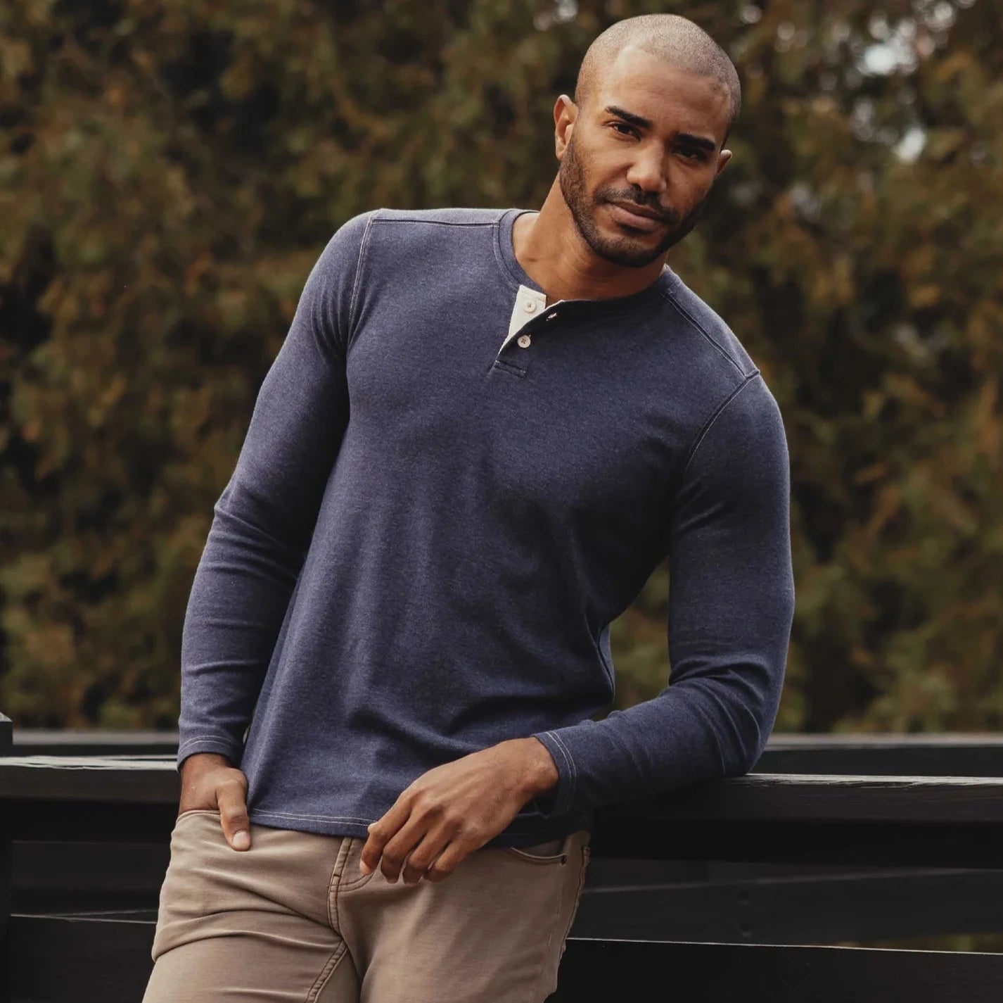 The Normal Brand Puremeso Two Button Henley