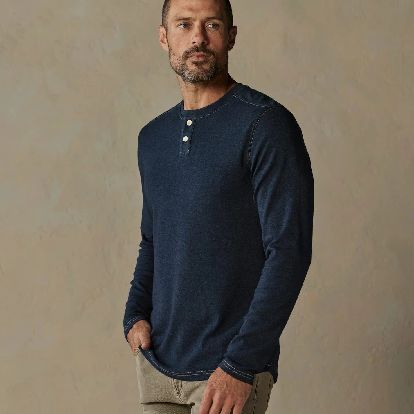 The Normal Brand Puremeso Two Button Henley