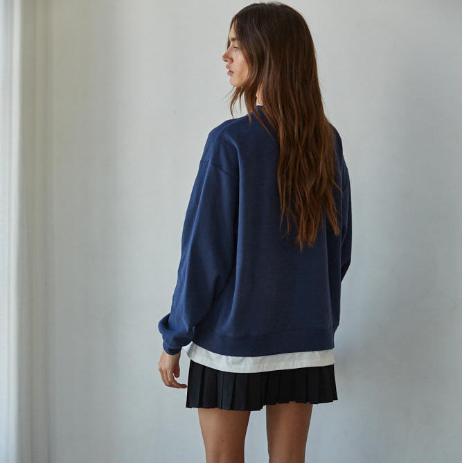 Always On Crew Twofer Pullover Knit
