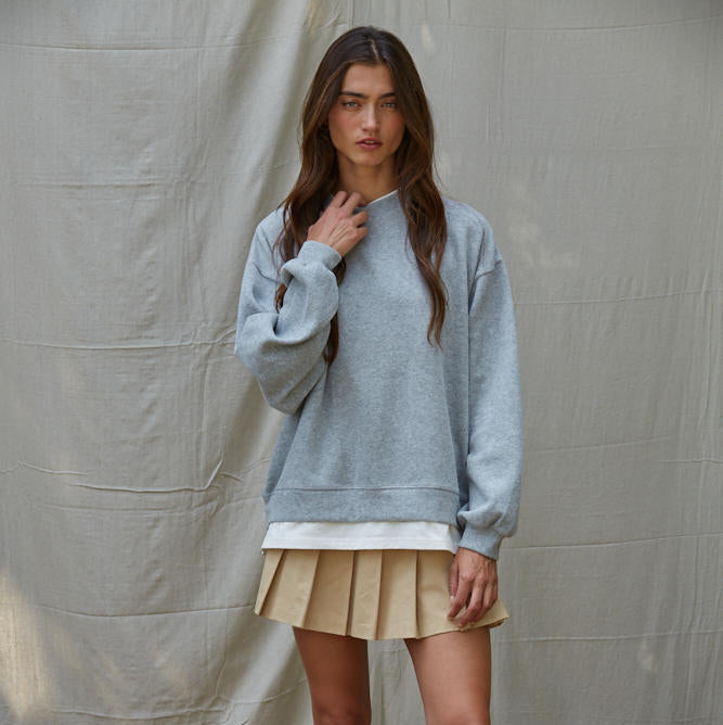 Always On Crew Twofer Pullover Knit
