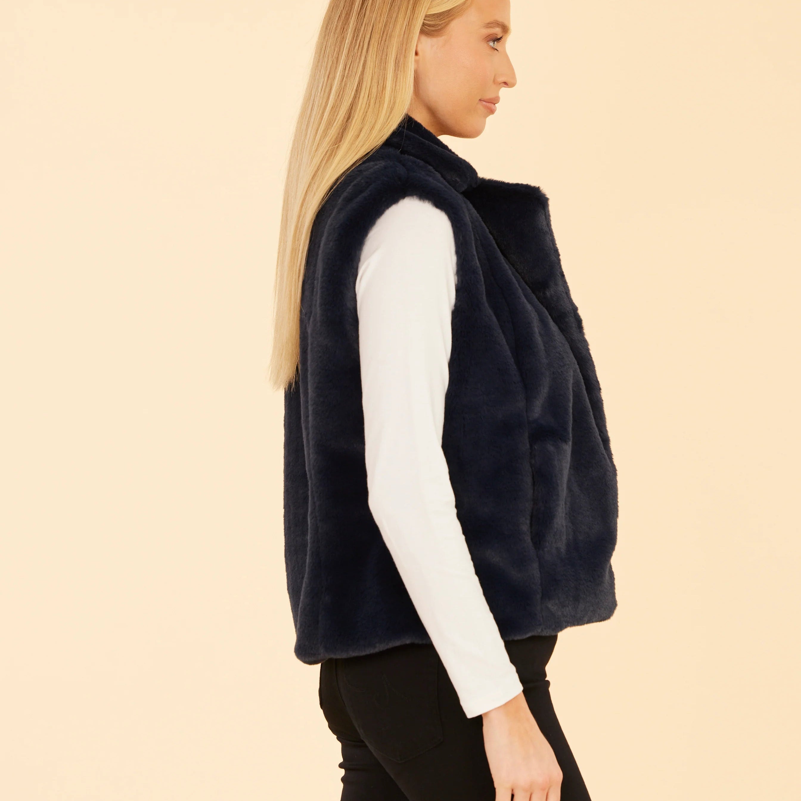 Plush Notch Collar Vest