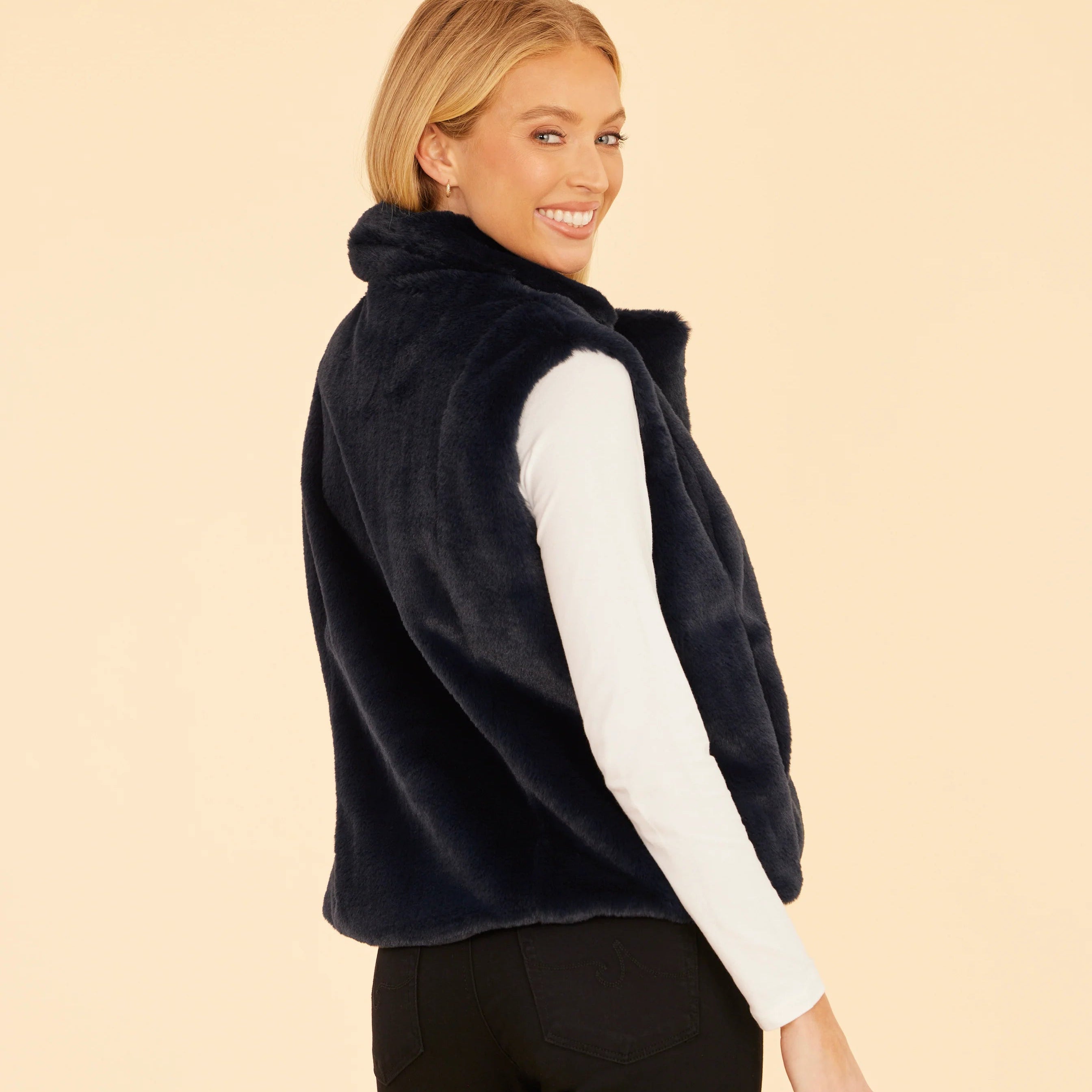 Plush Notch Collar Vest