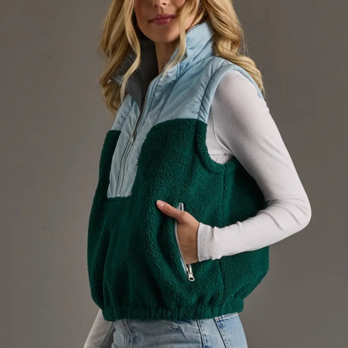 Light Blue & Green Vest